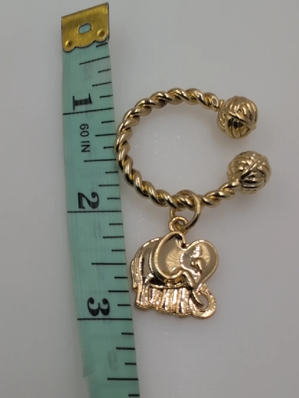 Lilly Pulitzer Gold-Tone Twisted Key Ring with Elephant Charm LB1